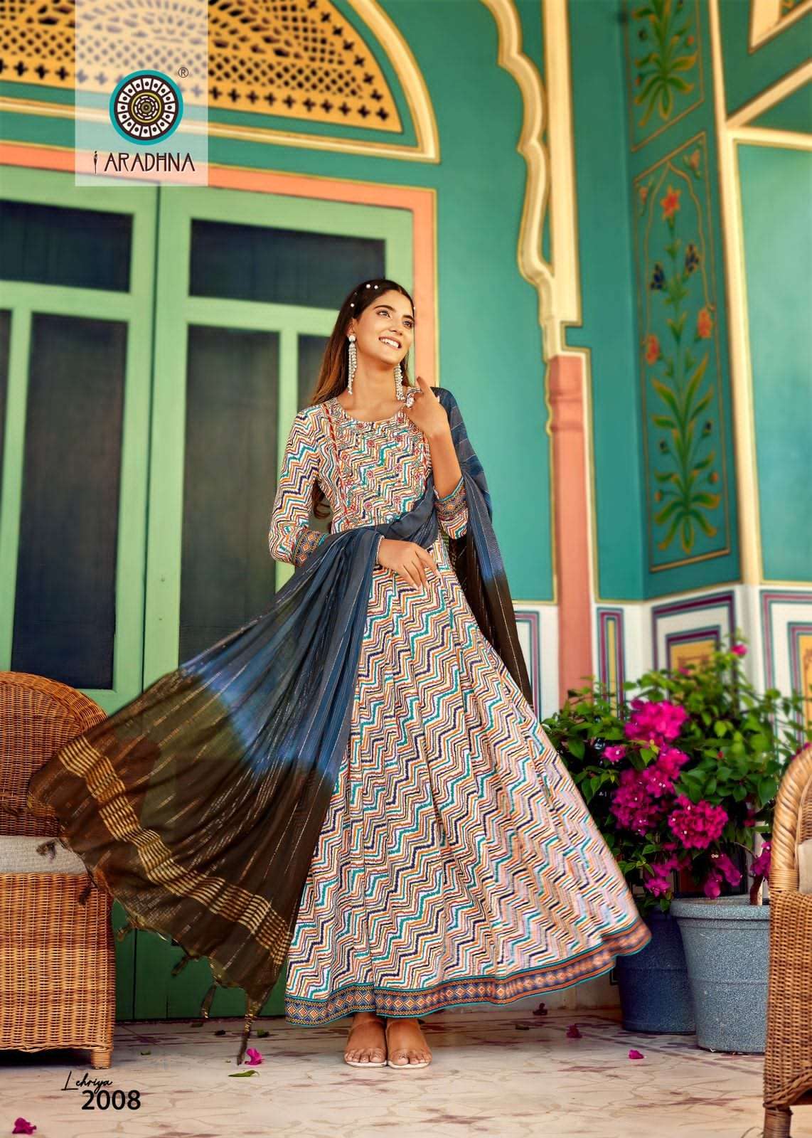 Lehriya Vol-2 By Aradhna Fashion 2001 To 2008 Series Beautiful Stylish Fancy Colorful Casual Wear & Ethnic Wear Rayon Gowns With Dupatta At Wholesale Price