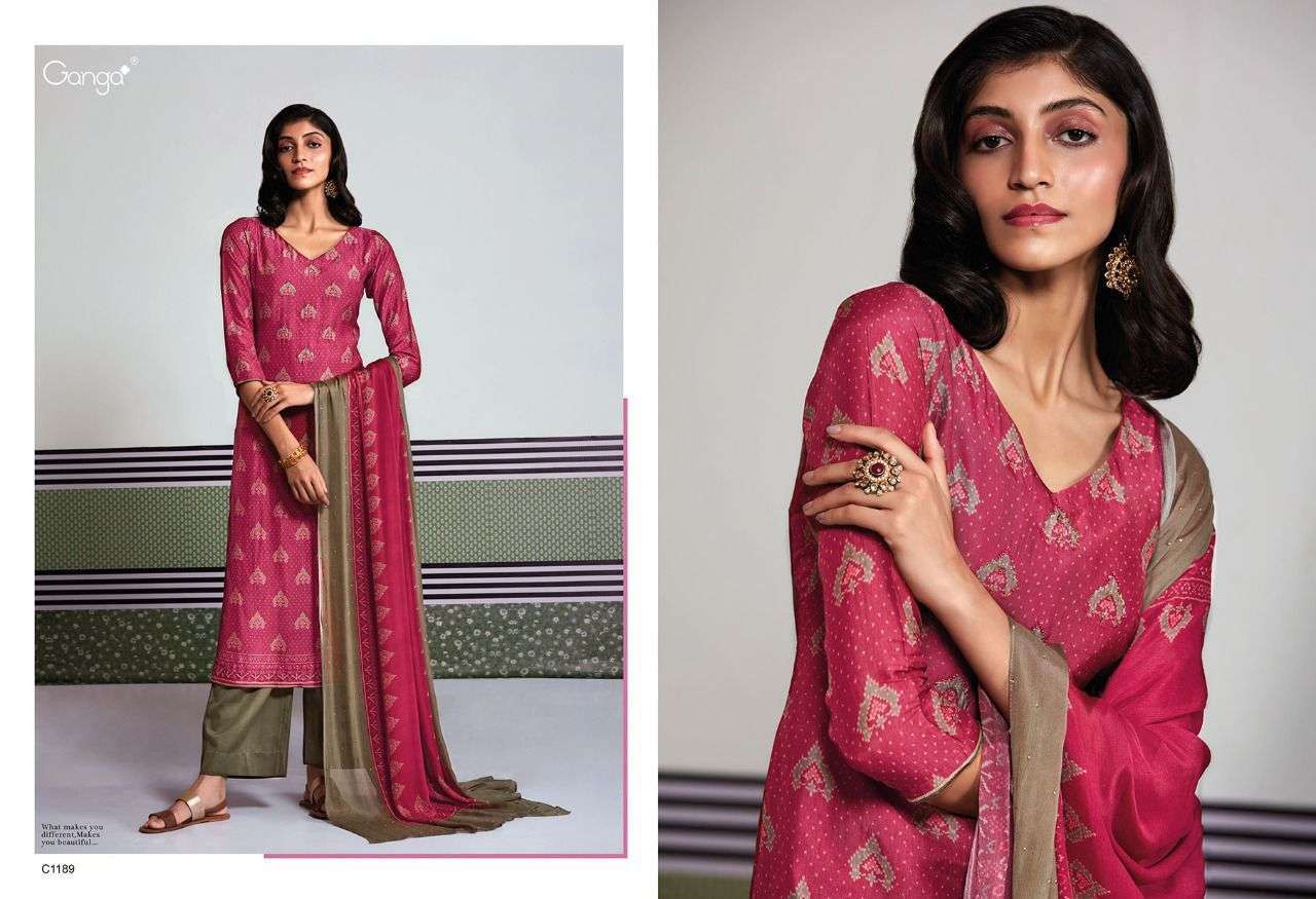 KALINDI BY GANGA FASHION 1187 TO 1192 SERIES DESIGNER SUITS BEAUTIFUL FANCY COLORFUL STYLISH PARTY WEAR & OCCASIONAL WEAR BEMBERG SILK DRESSES AT WHOLESALE PRICE