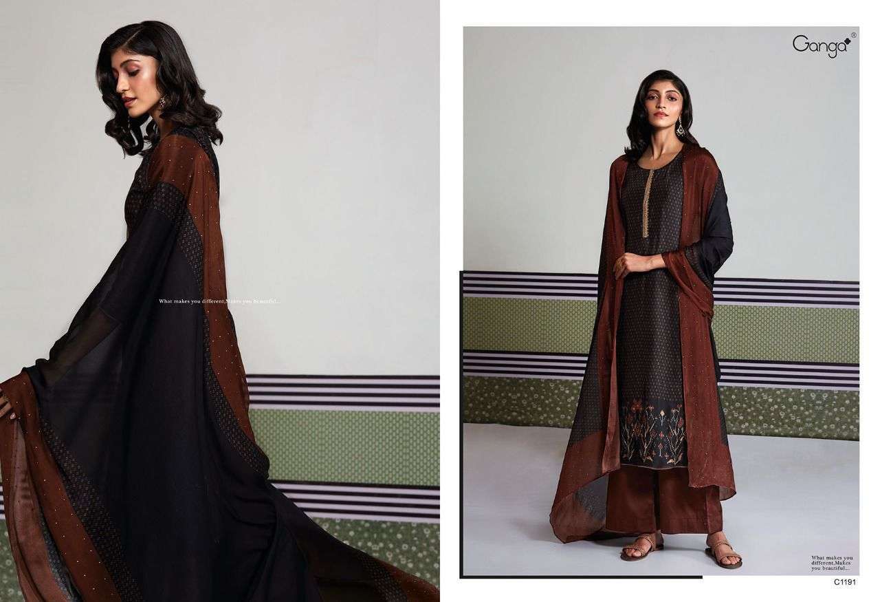 KALINDI BY GANGA FASHION 1187 TO 1192 SERIES DESIGNER SUITS BEAUTIFUL FANCY COLORFUL STYLISH PARTY WEAR & OCCASIONAL WEAR BEMBERG SILK DRESSES AT WHOLESALE PRICE