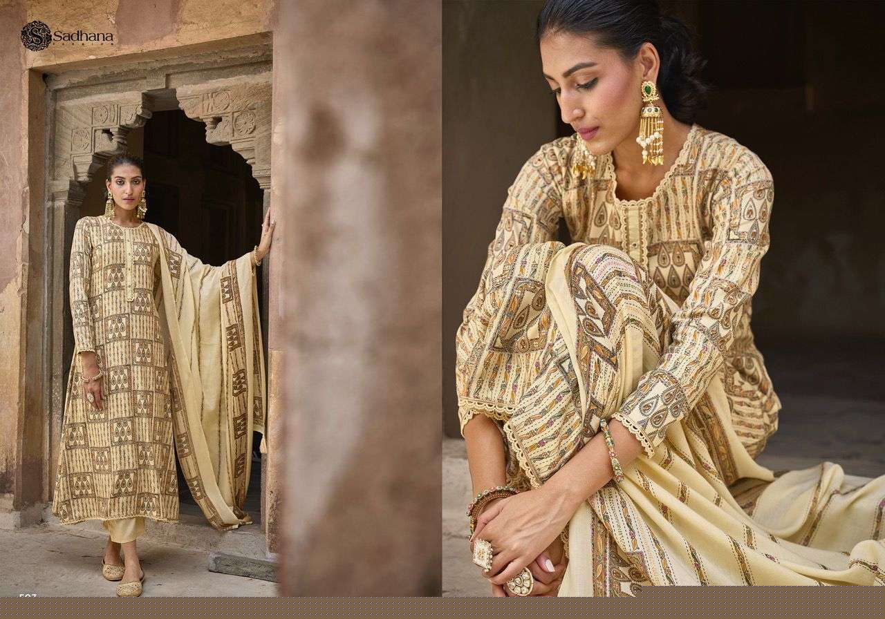 FITOOR BY SADHANA FASHION 501 TO 508 SERIES DESIGNER SUITS BEAUTIFUL FANCY COLORFUL STYLISH PARTY WEAR & OCCASIONAL WEAR VISCOSE PASHMINA PRINT DRESSES AT WHOLESALE PRICE