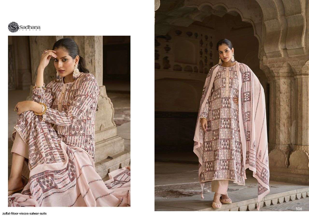FITOOR BY SADHANA FASHION 501 TO 508 SERIES DESIGNER SUITS BEAUTIFUL FANCY COLORFUL STYLISH PARTY WEAR & OCCASIONAL WEAR VISCOSE PASHMINA PRINT DRESSES AT WHOLESALE PRICE