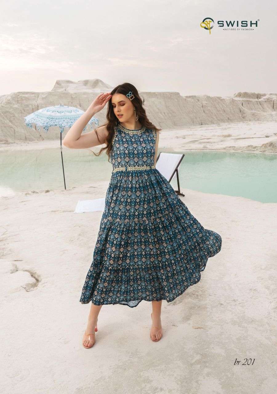 BE RICH VOL-2 BY SWISH 201 TO 208 SERIES BEAUTIFUL STYLISH FANCY COLORFUL CASUAL WEAR & ETHNIC WEAR VISCOSE PRINT KURTIS AT WHOLESALE PRICE