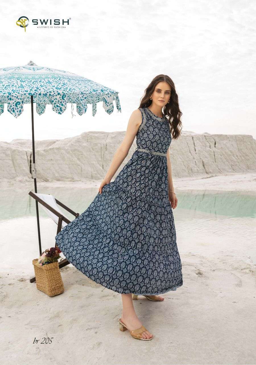 BE RICH VOL-2 BY SWISH 201 TO 208 SERIES BEAUTIFUL STYLISH FANCY COLORFUL CASUAL WEAR & ETHNIC WEAR VISCOSE PRINT KURTIS AT WHOLESALE PRICE