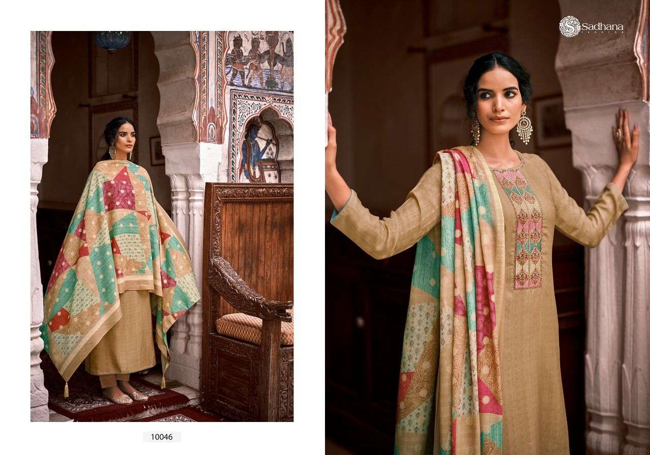 ISMAAL BY SADHANA FASHION 10041 TO 10048 SERIES BEAUTIFUL STYLISH SUITS FANCY COLORFUL CASUAL WEAR & ETHNIC WEAR & READY TO WEAR PURE PASHMINA PRINT DRESSES AT WHOLESALE PRICE