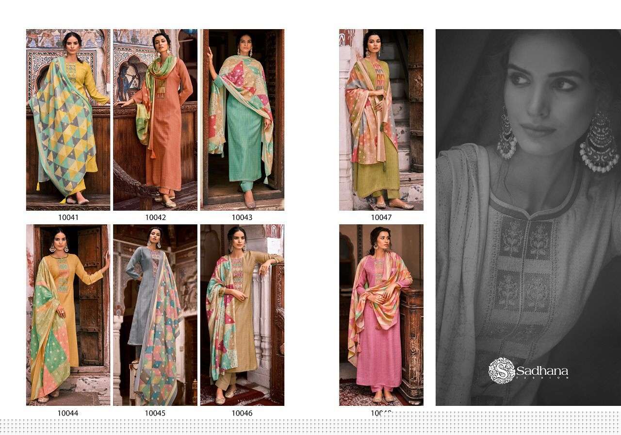 ISMAAL BY SADHANA FASHION 10041 TO 10048 SERIES BEAUTIFUL STYLISH SUITS FANCY COLORFUL CASUAL WEAR & ETHNIC WEAR & READY TO WEAR PURE PASHMINA PRINT DRESSES AT WHOLESALE PRICE