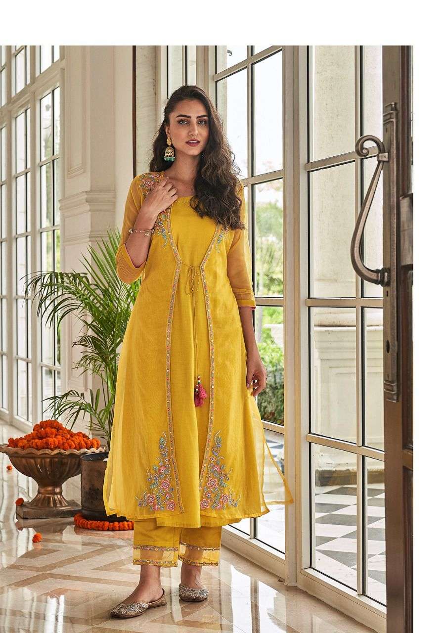 EK SOOT BY KALKI 34001 TO 34004 SERIES BEAUTIFUL STYLISH FANCY COLORFUL CASUAL WEAR & ETHNIC WEAR VISCOSE SILK KURTIS WITH BOTTOM AT WHOLESALE PRICE