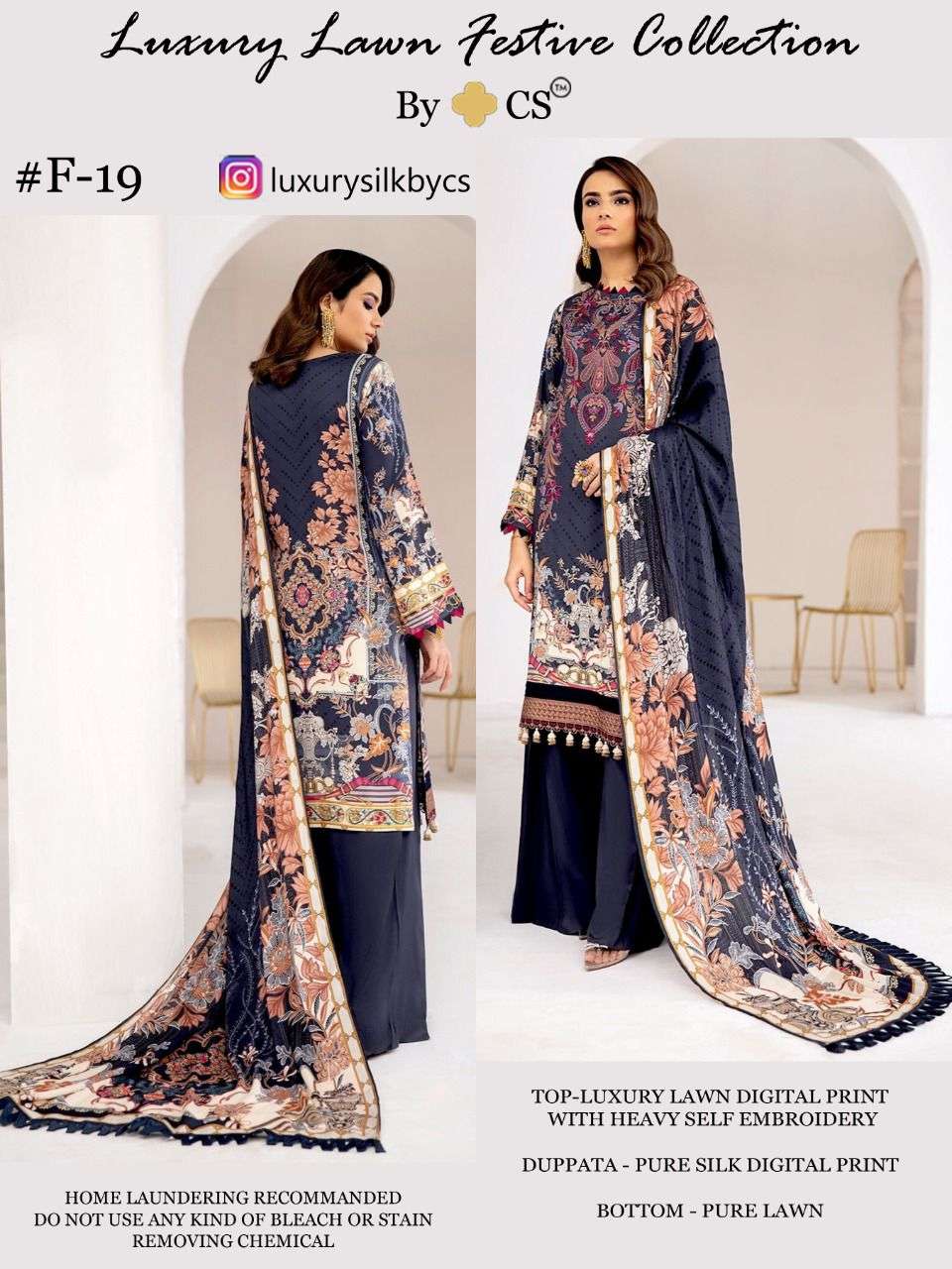 LUXURY LAWN FESTIVE COLLECTION VOL-5 BY CS 18 TO 21 SERIES PAKISTANI SUITS BEAUTIFUL FANCY COLORFUL STYLISH PARTY WEAR & OCCASIONAL WEAR LAWN DIGITAL PRINT EMBROIDERED DRESSES AT WHOLESALE PRICE