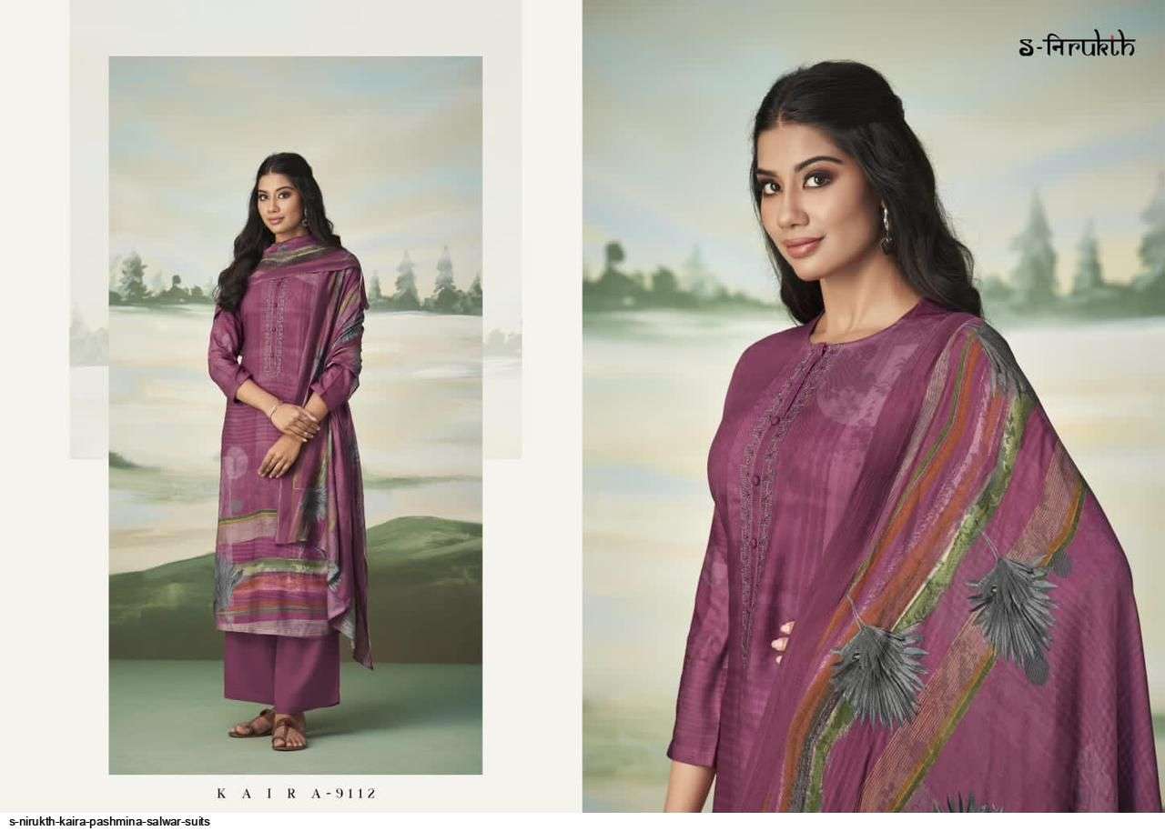 KAIRA BY S-NIRUKTH INDIAN SUITS BEAUTIFUL FANCY COLORFUL STYLISH PARTY WEAR & OCCASIONAL WEAR PASHMINA PRINT DRESSES AT WHOLESALE PRICE