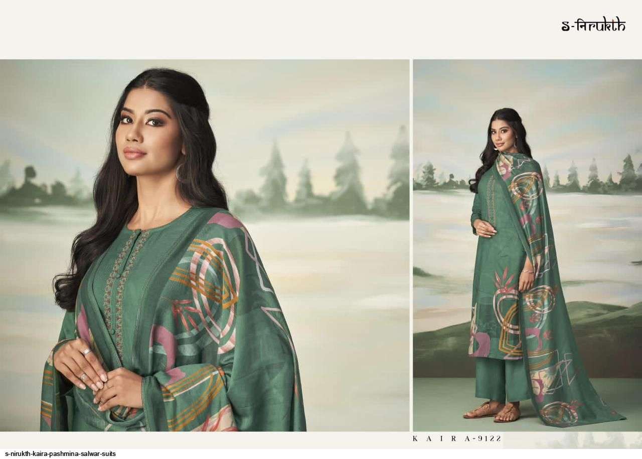 KAIRA BY S-NIRUKTH INDIAN SUITS BEAUTIFUL FANCY COLORFUL STYLISH PARTY WEAR & OCCASIONAL WEAR PASHMINA PRINT DRESSES AT WHOLESALE PRICE