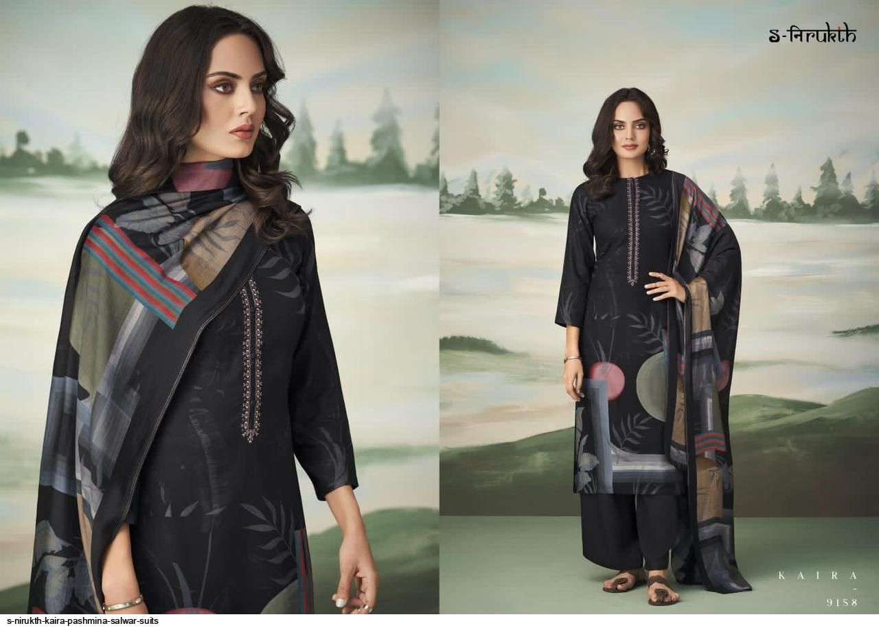 KAIRA BY S-NIRUKTH INDIAN SUITS BEAUTIFUL FANCY COLORFUL STYLISH PARTY WEAR & OCCASIONAL WEAR PASHMINA PRINT DRESSES AT WHOLESALE PRICE