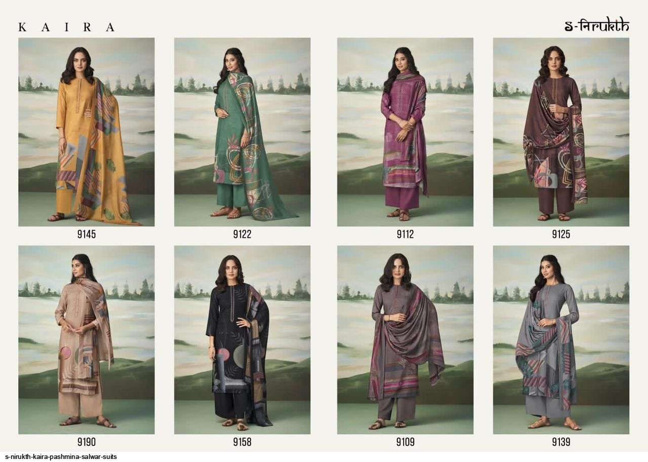 KAIRA BY S-NIRUKTH INDIAN SUITS BEAUTIFUL FANCY COLORFUL STYLISH PARTY WEAR & OCCASIONAL WEAR PASHMINA PRINT DRESSES AT WHOLESALE PRICE