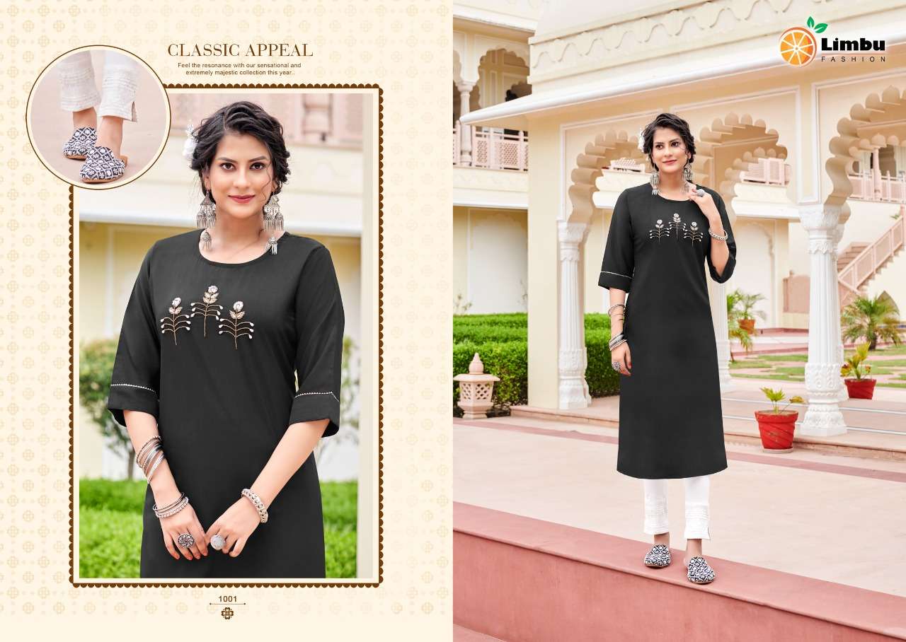 SANAYA BY LIMBU FASHION 1001 TO 1007 SERIES BEAUTIFUL STYLISH FANCY COLORFUL CASUAL WEAR & ETHNIC WEAR FANCY KURTIS WITH BOTTOM AT WHOLESALE PRICE