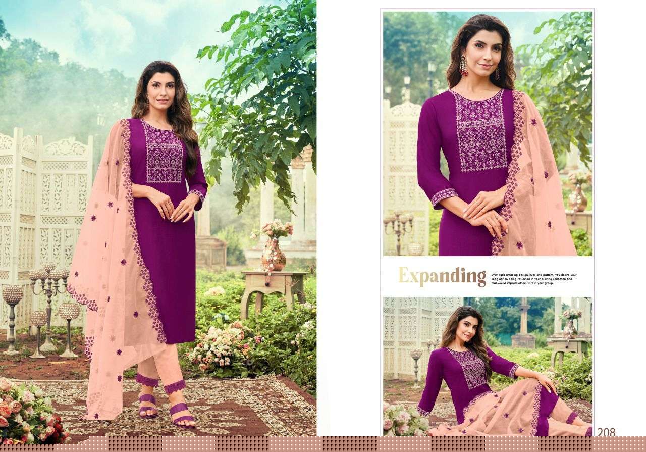 KRYSTAL BY HARIYAALI 207 TO 212 SERIES BEAUTIFUL SUITS COLORFUL STYLISH FANCY CASUAL WEAR & ETHNIC WEAR SILK DRESSES AT WHOLESALE PRICE