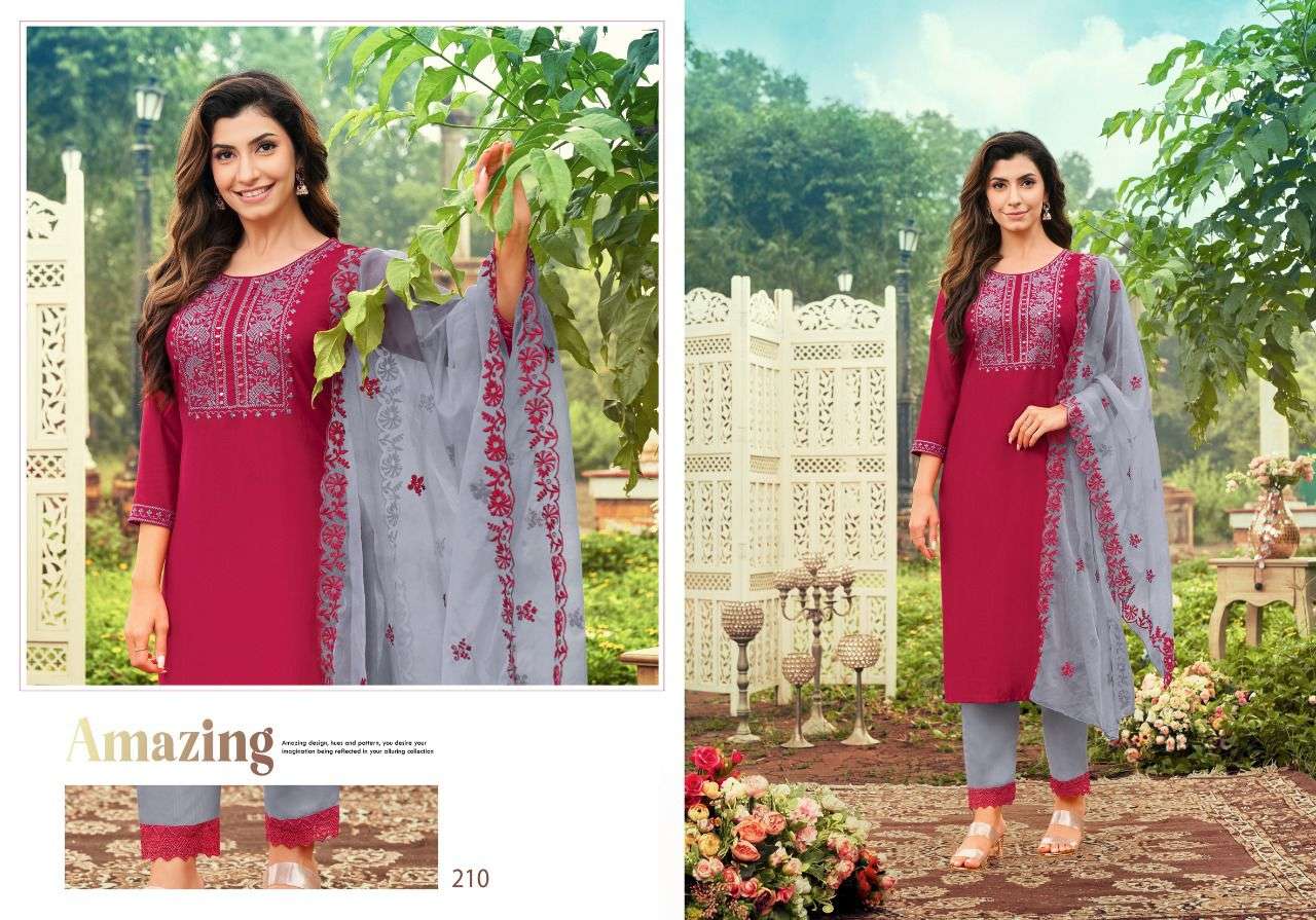 KRYSTAL BY HARIYAALI 207 TO 212 SERIES BEAUTIFUL SUITS COLORFUL STYLISH FANCY CASUAL WEAR & ETHNIC WEAR SILK DRESSES AT WHOLESALE PRICE