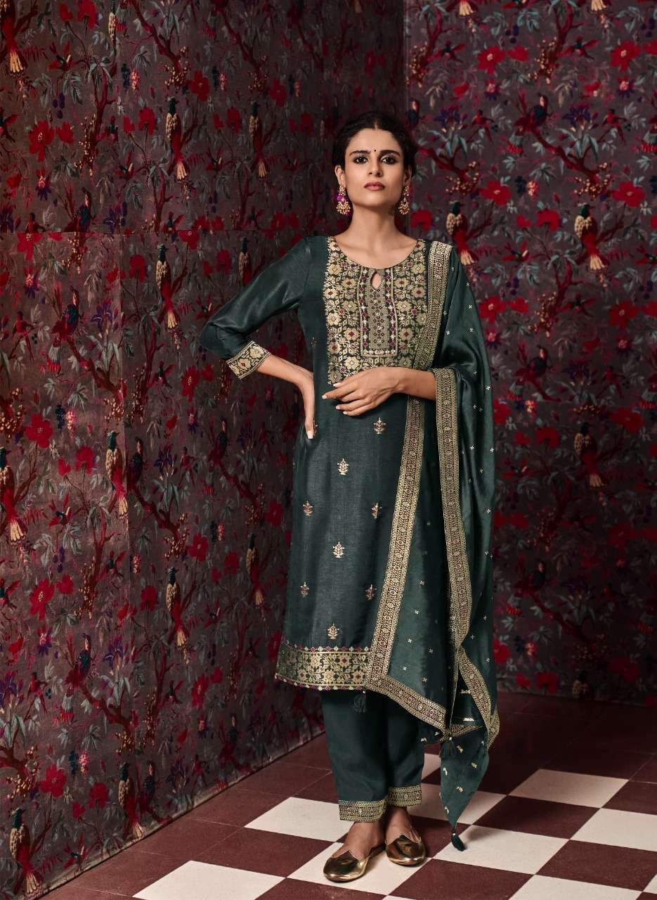 KHWAAB BY FOUR BUTTONS 2031 TO 2036 SERIES BEAUTIFUL SUITS COLORFUL STYLISH FANCY CASUAL WEAR & ETHNIC WEAR PURE VISCOSE SILK DRESSES AT WHOLESALE PRICE