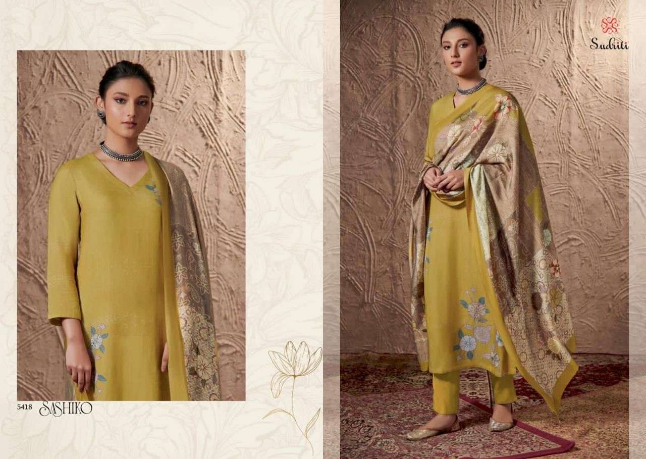 SASHIKO BY SUDRITI BEAUTIFUL SUITS COLORFUL STYLISH FANCY CASUAL WEAR & ETHNIC WEAR PASHMINA DIGITAL PRINT DRESSES AT WHOLESALE PRICE