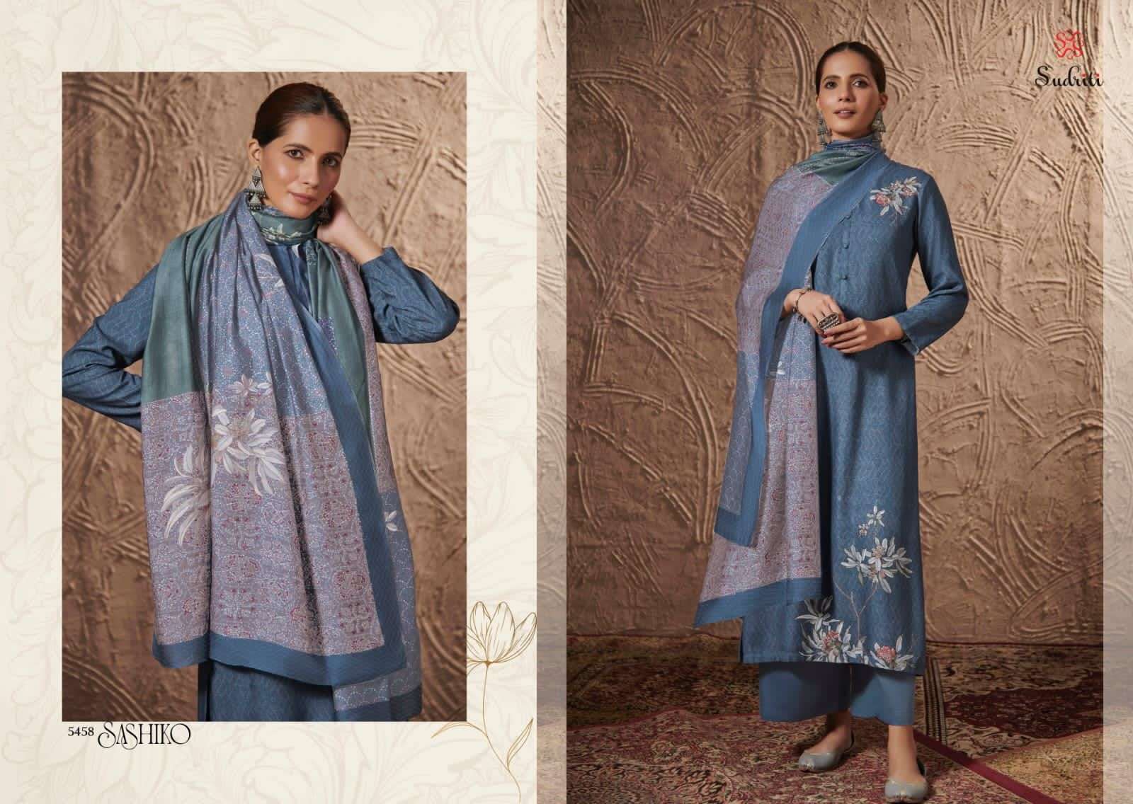SASHIKO BY SUDRITI BEAUTIFUL SUITS COLORFUL STYLISH FANCY CASUAL WEAR & ETHNIC WEAR PASHMINA DIGITAL PRINT DRESSES AT WHOLESALE PRICE