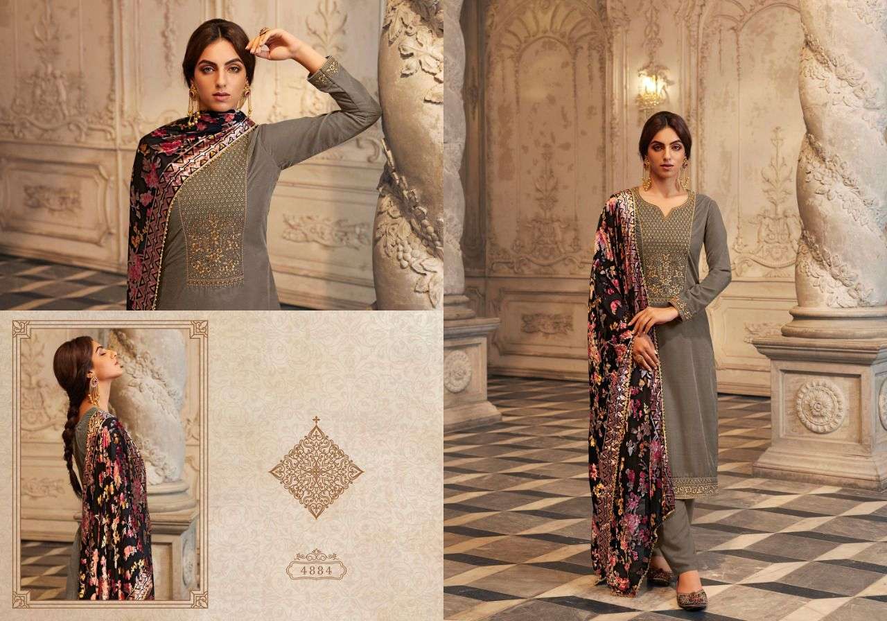 GLAMOUR VOL-2 BY CHARMY 4881 TO 4886 SERIES BEAUTIFUL SUITS COLORFUL STYLISH FANCY CASUAL WEAR & ETHNIC WEAR VELVET DYED DRESSES AT WHOLESALE PRICE