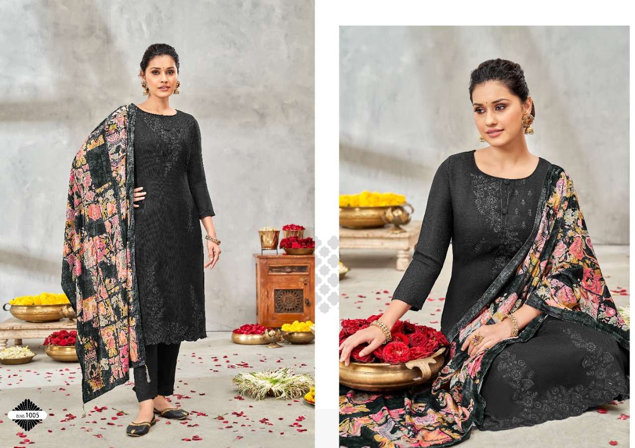 ZAHE-NASEEB BY SENORITA 1001 TO 1006 SERIES BEAUTIFUL SUITS COLORFUL STYLISH FANCY CASUAL WEAR & ETHNIC WEAR PURE PASHMINA PRINT WITH EMBROIDERY DRESSES AT WHOLESALE PRICE