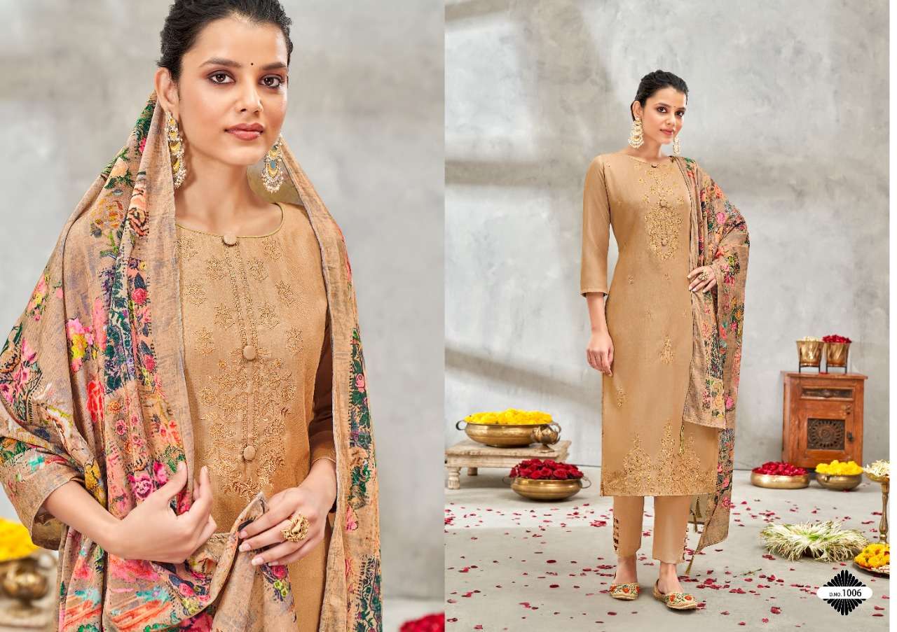 ZAHE-NASEEB BY SENORITA 1001 TO 1006 SERIES BEAUTIFUL SUITS COLORFUL STYLISH FANCY CASUAL WEAR & ETHNIC WEAR PURE PASHMINA PRINT WITH EMBROIDERY DRESSES AT WHOLESALE PRICE