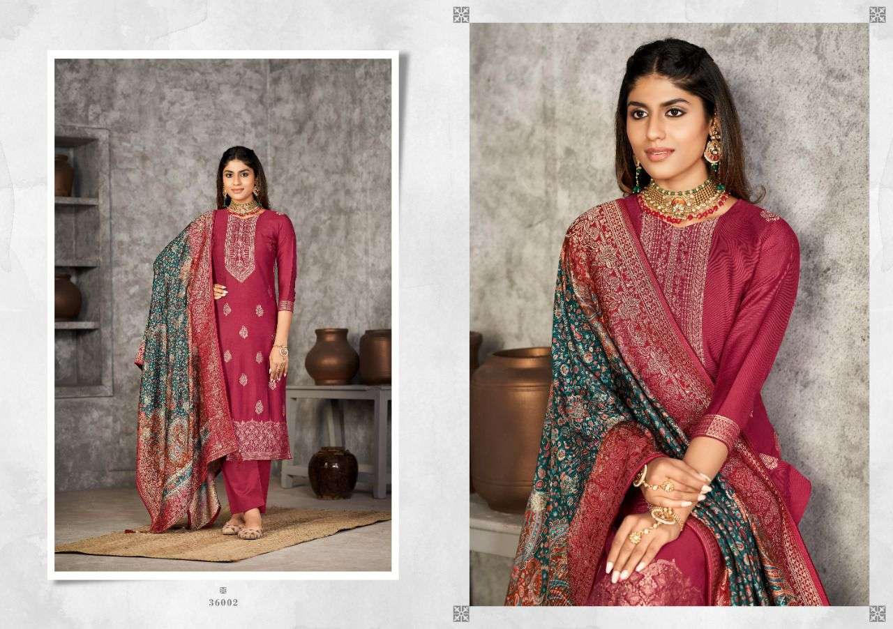 NAZREEN VOL-6 BY NISHANT FASHION 36001 TO 36006 SERIES BEAUTIFUL SUITS COLORFUL STYLISH FANCY CASUAL WEAR & ETHNIC WEAR PURE PASHMINA JACQUARD DRESSES AT WHOLESALE PRICE