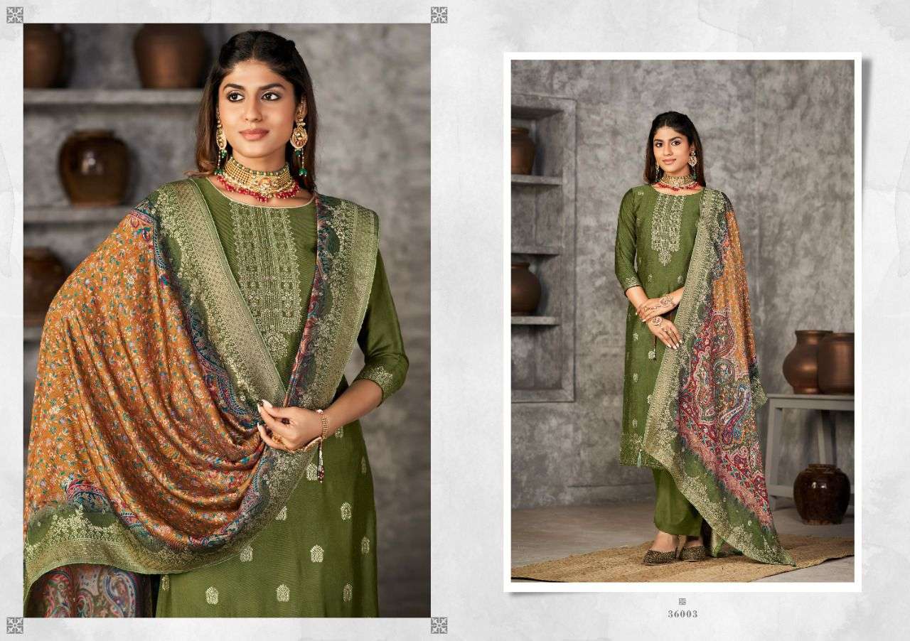 NAZREEN VOL-6 BY NISHANT FASHION 36001 TO 36006 SERIES BEAUTIFUL SUITS COLORFUL STYLISH FANCY CASUAL WEAR & ETHNIC WEAR PURE PASHMINA JACQUARD DRESSES AT WHOLESALE PRICE