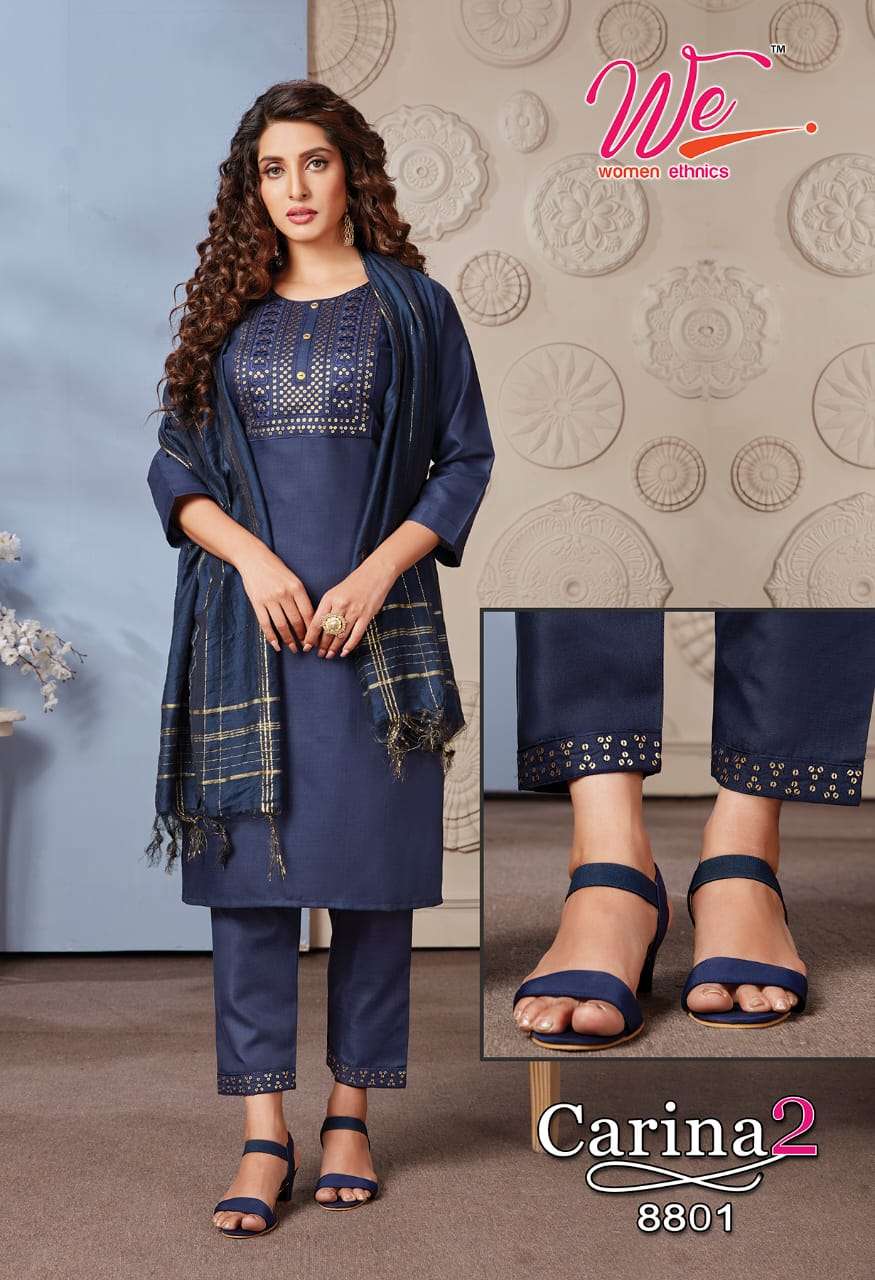 CARINA VOL-2 BY WOMEN ETHNICS 8801 TO 8808 SERIES SUITS BEAUTIFUL FANCY COLORFUL STYLISH PARTY WEAR & OCCASIONAL WEAR SOFT DAINA DRESSES AT WHOLESALE PRICE