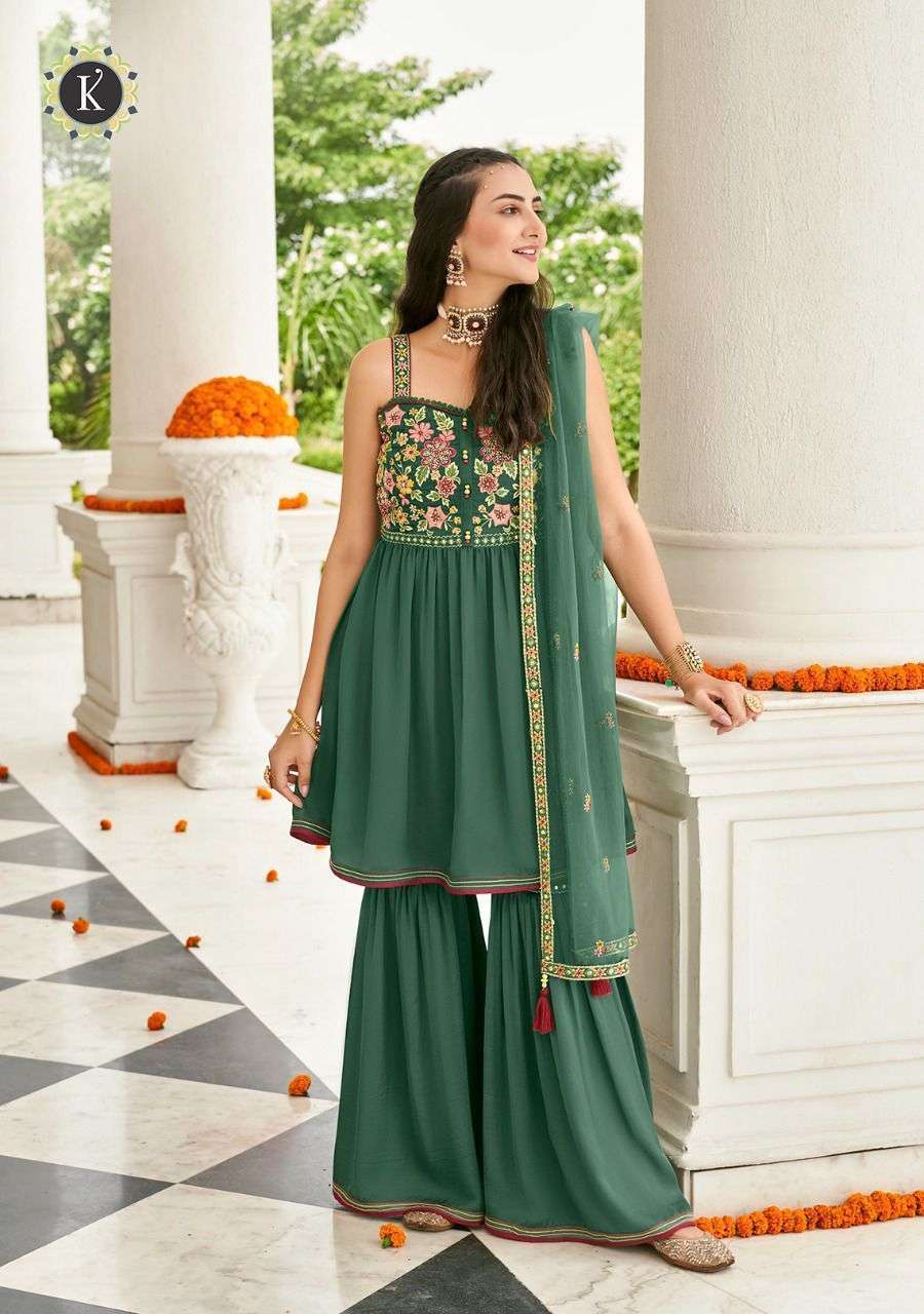 Zoya By Kalki 33001 To 33004 Series Beautiful Stylish Sharara Suits Fancy Colorful Casual Wear & Ethnic Wear & Ready To Wear Pure Viscose Satin Silk Embroidered Dresses At Wholesale Price