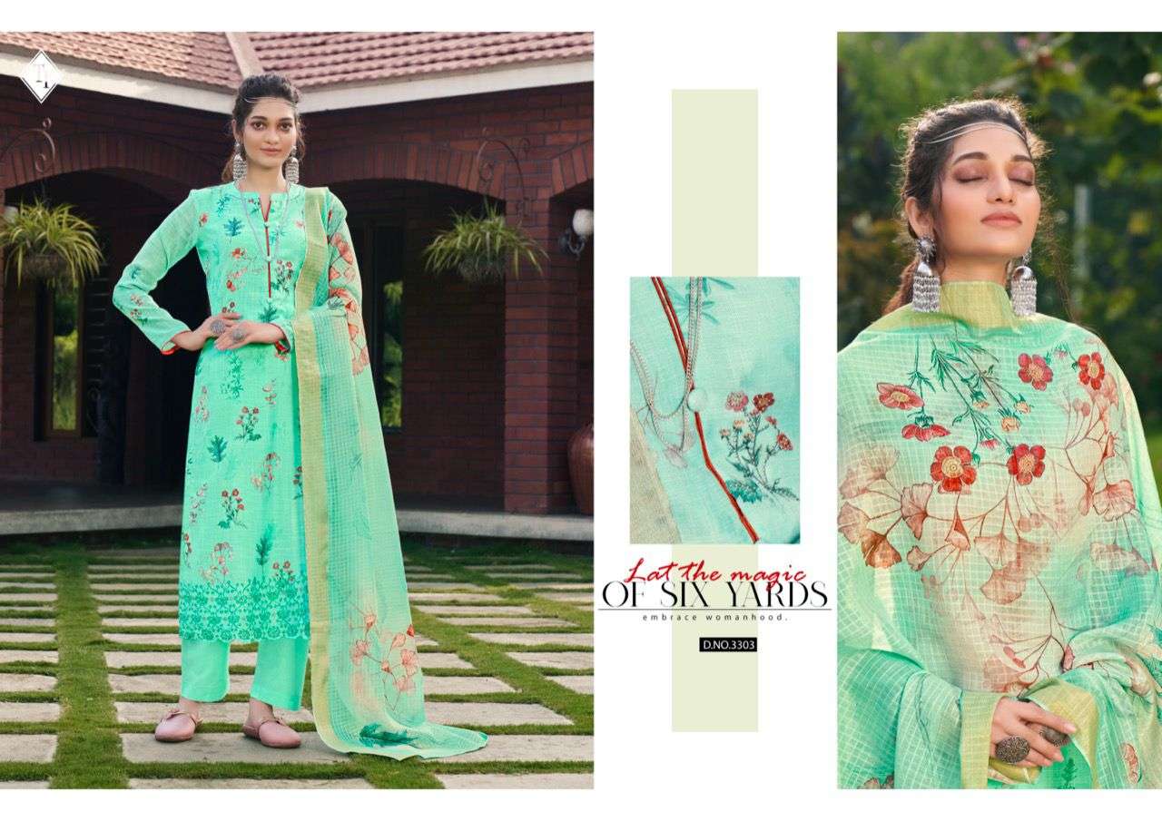 AHELI BY TANISHK FASHION 3301 TO 3306 SERIES BEAUTIFUL STYLISH SUITS FANCY COLORFUL CASUAL WEAR & ETHNIC WEAR & READY TO WEAR PASHMINA DIGITAL PRINT WITH EMBROIDERY DRESSES AT WHOLESALE PRICE
