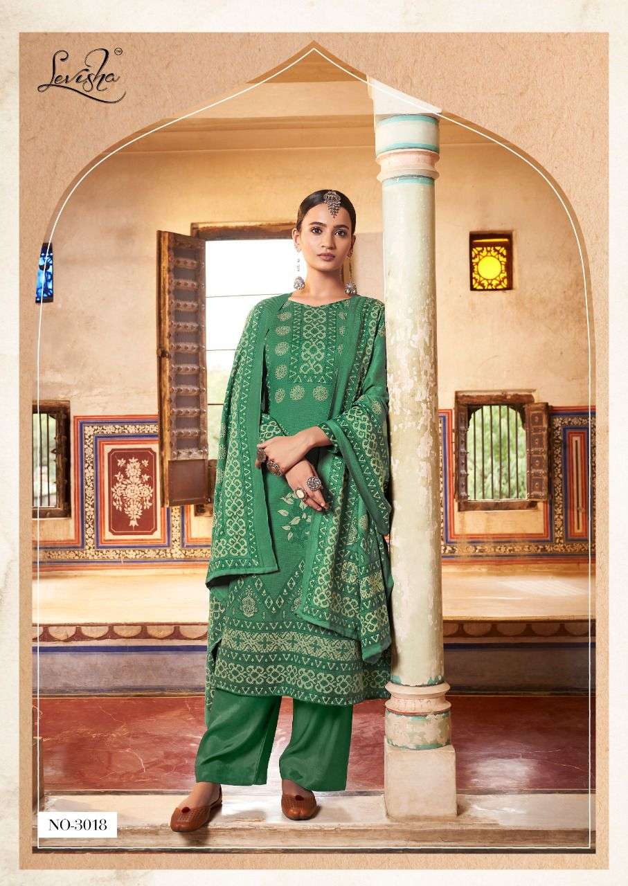 ALISHA VOL-3 BYLEVISHA 3013 TO 3020 SERIES BEAUTIFUL STYLISH SUITS FANCY COLORFUL CASUAL WEAR & ETHNIC WEAR & READY TO WEAR PURE PASHMINA JACQUARD DRESSES AT WHOLESALE PRICE