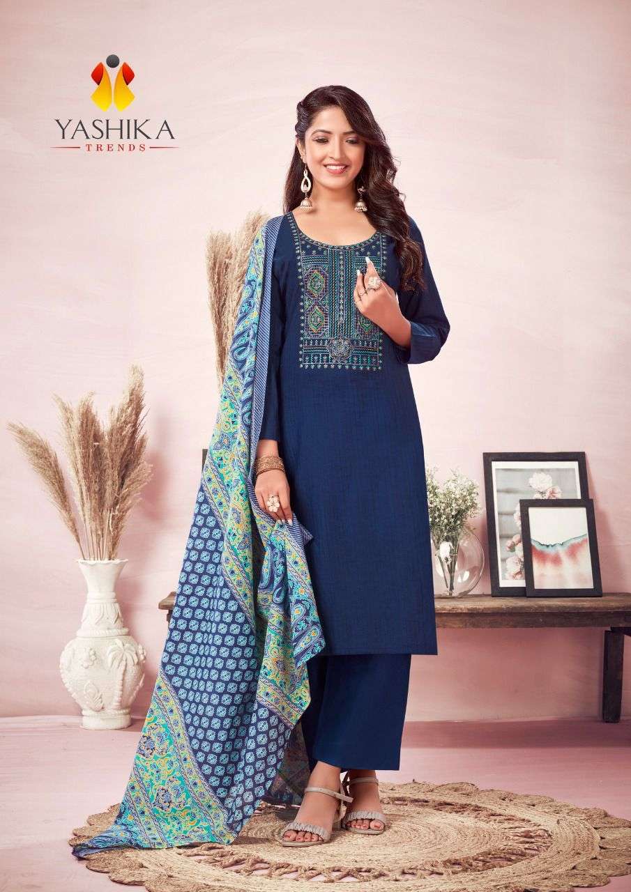 REWAA BY YASHIKA TRENDS 1001 TO 1008 SERIES BEAUTIFUL STYLISH SUITS FANCY COLORFUL CASUAL WEAR & ETHNIC WEAR & READY TO WEAR HEAVY COTTON DRESSES AT WHOLESALE PRICE