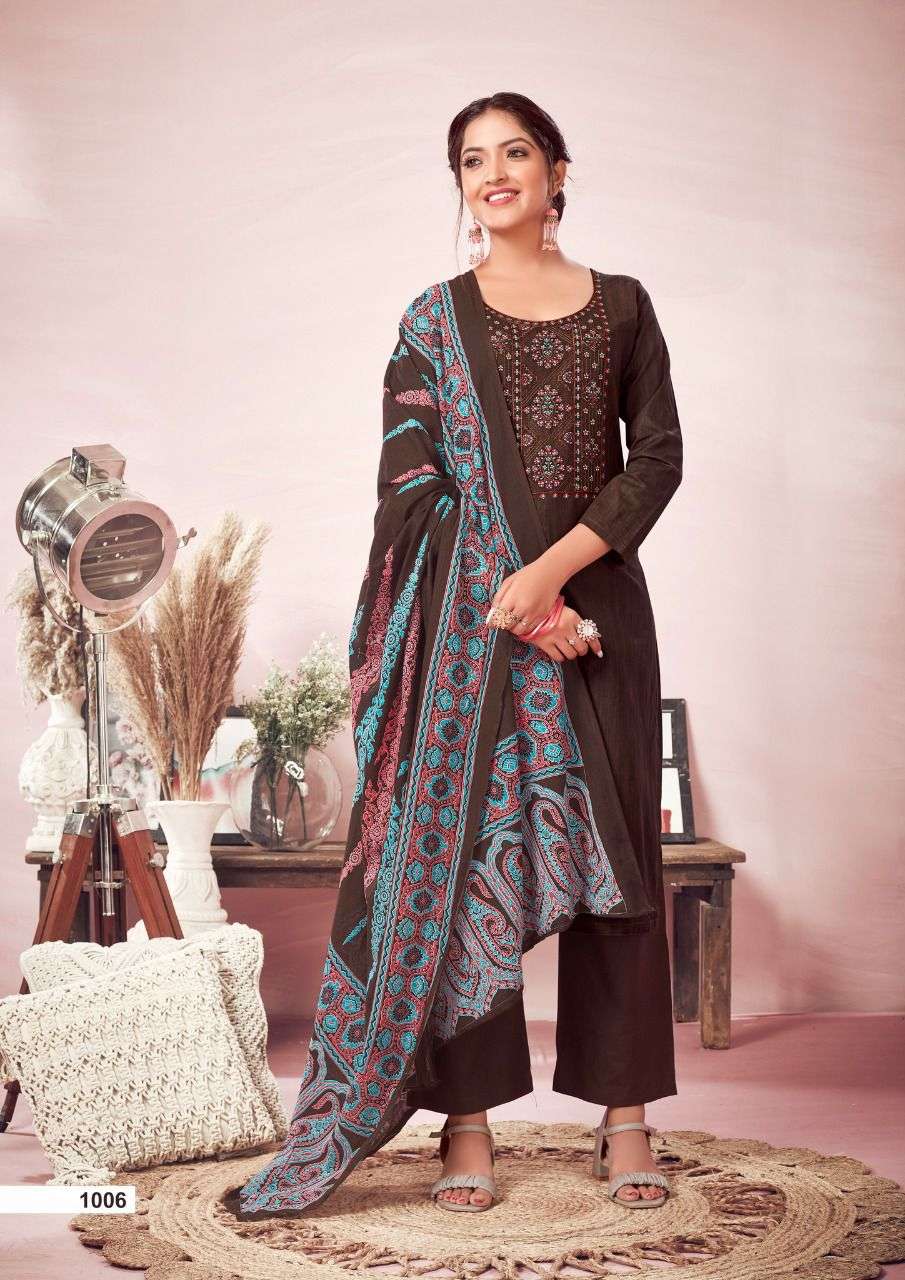 REWAA BY YASHIKA TRENDS 1001 TO 1008 SERIES BEAUTIFUL STYLISH SUITS FANCY COLORFUL CASUAL WEAR & ETHNIC WEAR & READY TO WEAR HEAVY COTTON DRESSES AT WHOLESALE PRICE