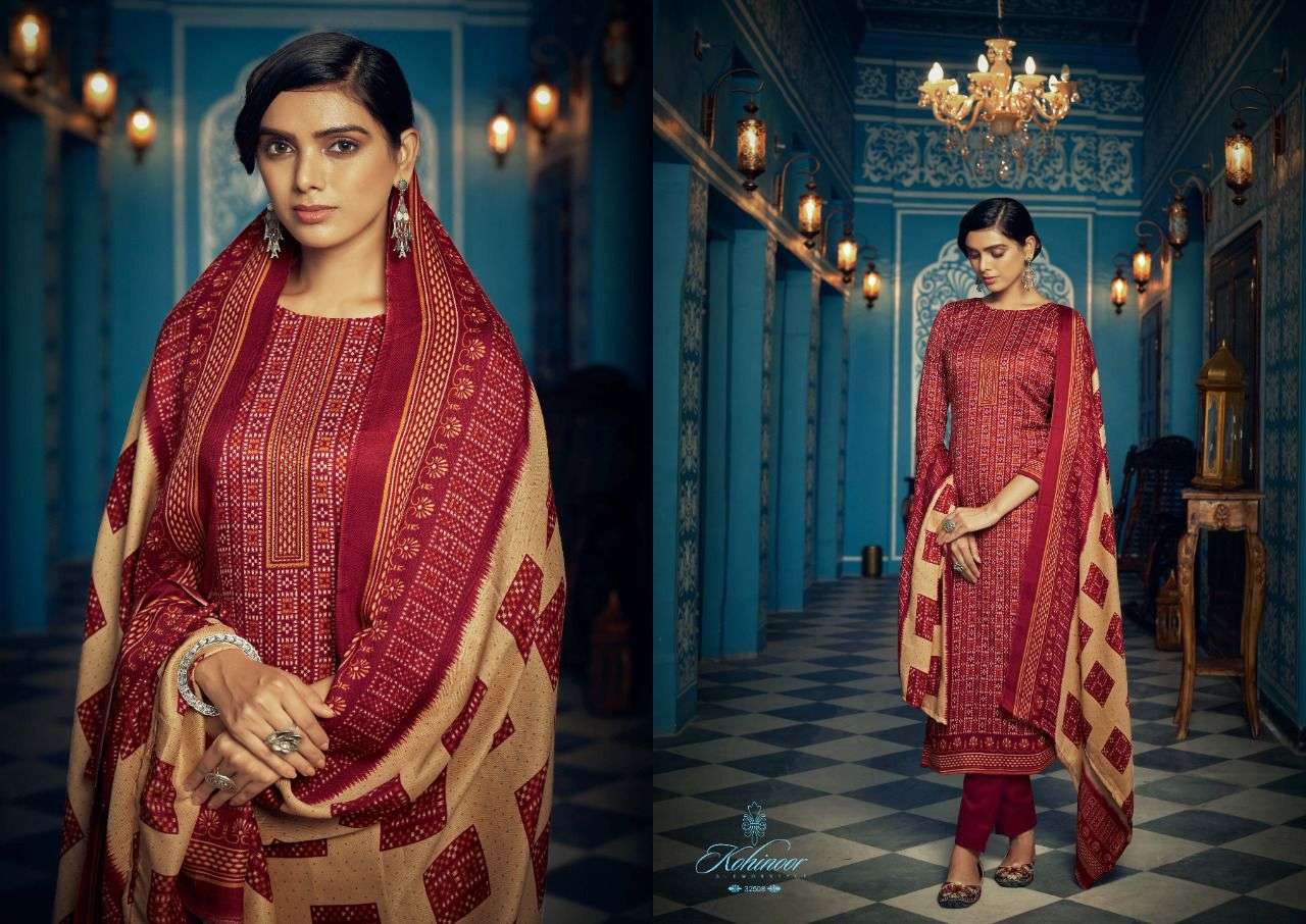 KOHINOOR BY SARGAM PRINTS 32501 TO 32508 SERIES BEAUTIFUL SUITS COLORFUL STYLISH FANCY CASUAL WEAR & ETHNIC WEAR PURE PASHMINA PRINT DRESSES AT WHOLESALE PRICE