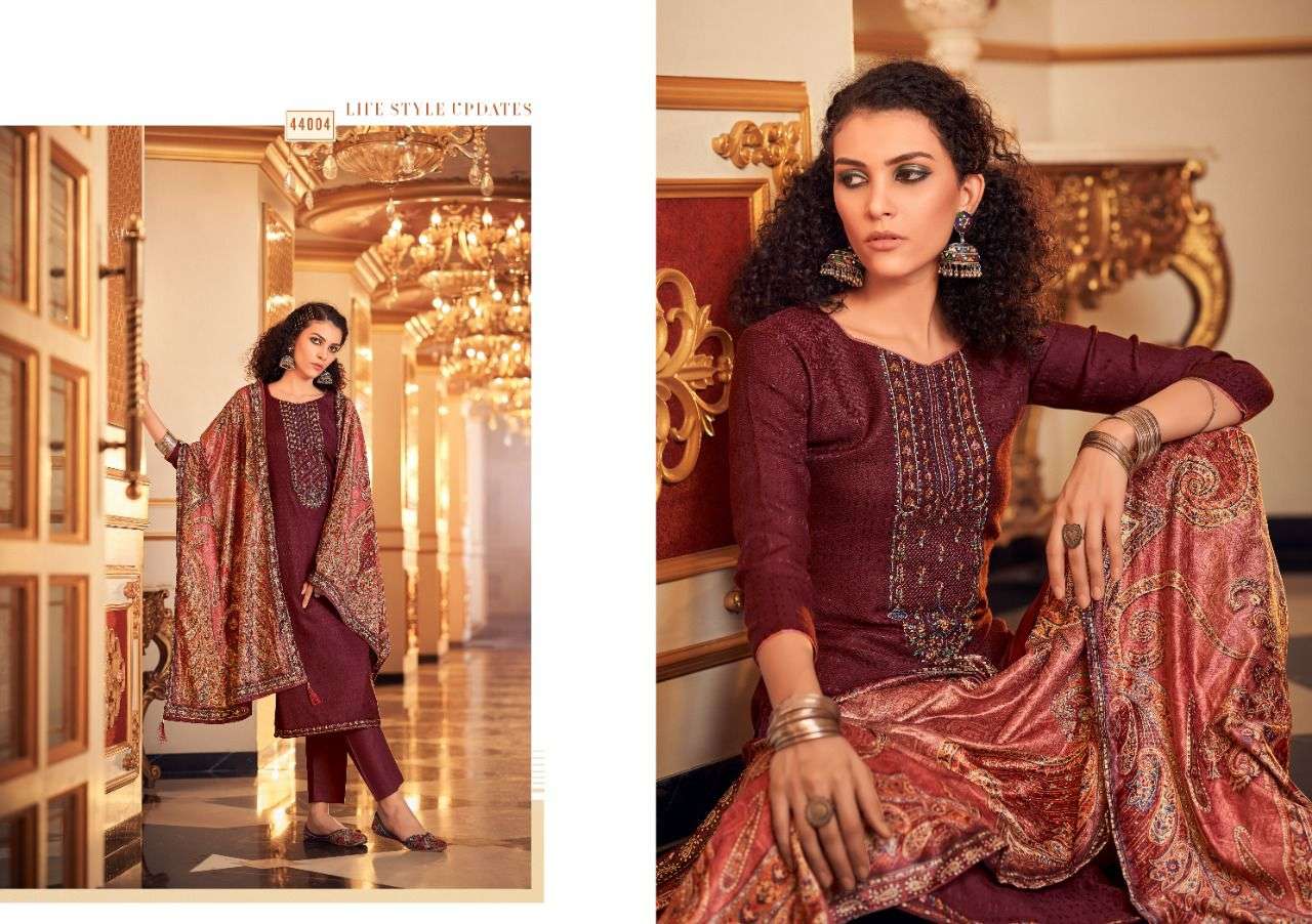 SUJAAN VOL-2 BY SIYONI 44001 TO 44008 SERIES BEAUTIFUL SUITS COLORFUL STYLISH FANCY CASUAL WEAR & ETHNIC WEAR PURE PASHMINA DIGITAL PRINT EMBROIDERED DRESSES AT WHOLESALE PRICE