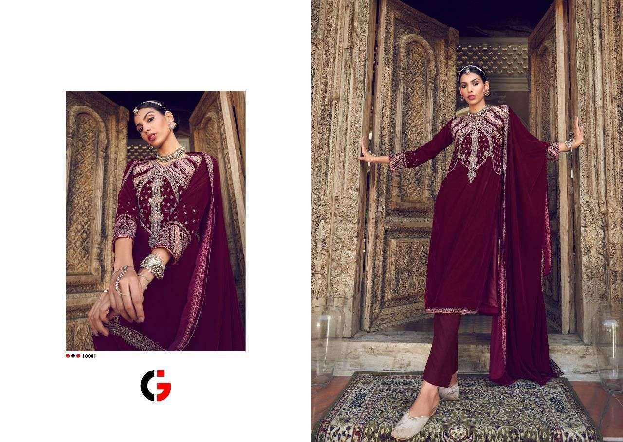 Carnation By Gull Jee 1001 To 1006 Series Beautiful Suits Colorful Stylish Fancy Casual Wear & Ethnic Wear Velvet Embroidered Dresses At Wholesale Price