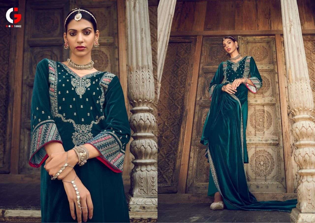Carnation By Gull Jee 1001 To 1006 Series Beautiful Suits Colorful Stylish Fancy Casual Wear & Ethnic Wear Velvet Embroidered Dresses At Wholesale Price
