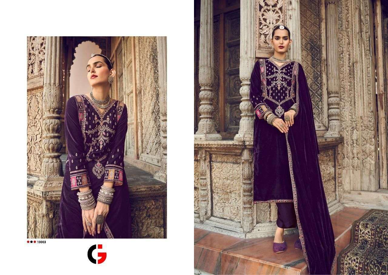 Carnation By Gull Jee 1001 To 1006 Series Beautiful Suits Colorful Stylish Fancy Casual Wear & Ethnic Wear Velvet Embroidered Dresses At Wholesale Price
