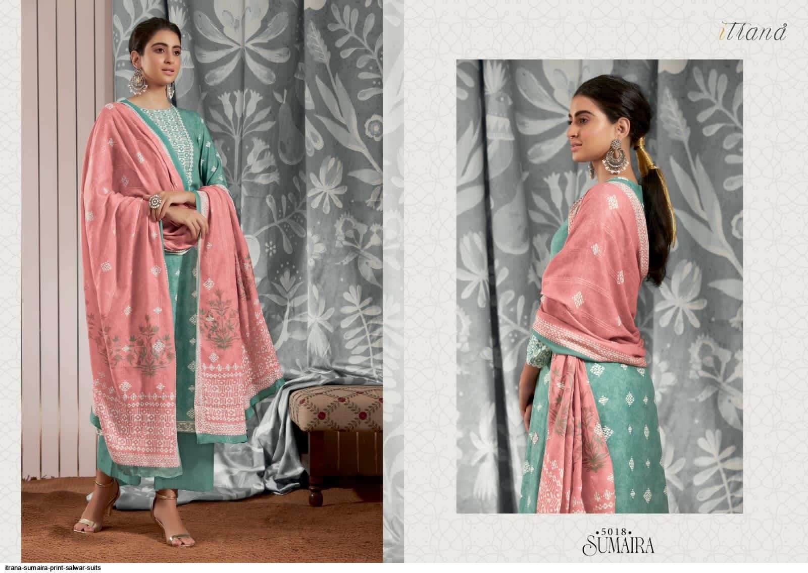 SUMAIRA BY ITRANA BEAUTIFUL SUITS COLORFUL STYLISH FANCY CASUAL WEAR & ETHNIC WEAR STAPLE TWILL DIGITAL PRINT DRESSES AT WHOLESALE PRICE