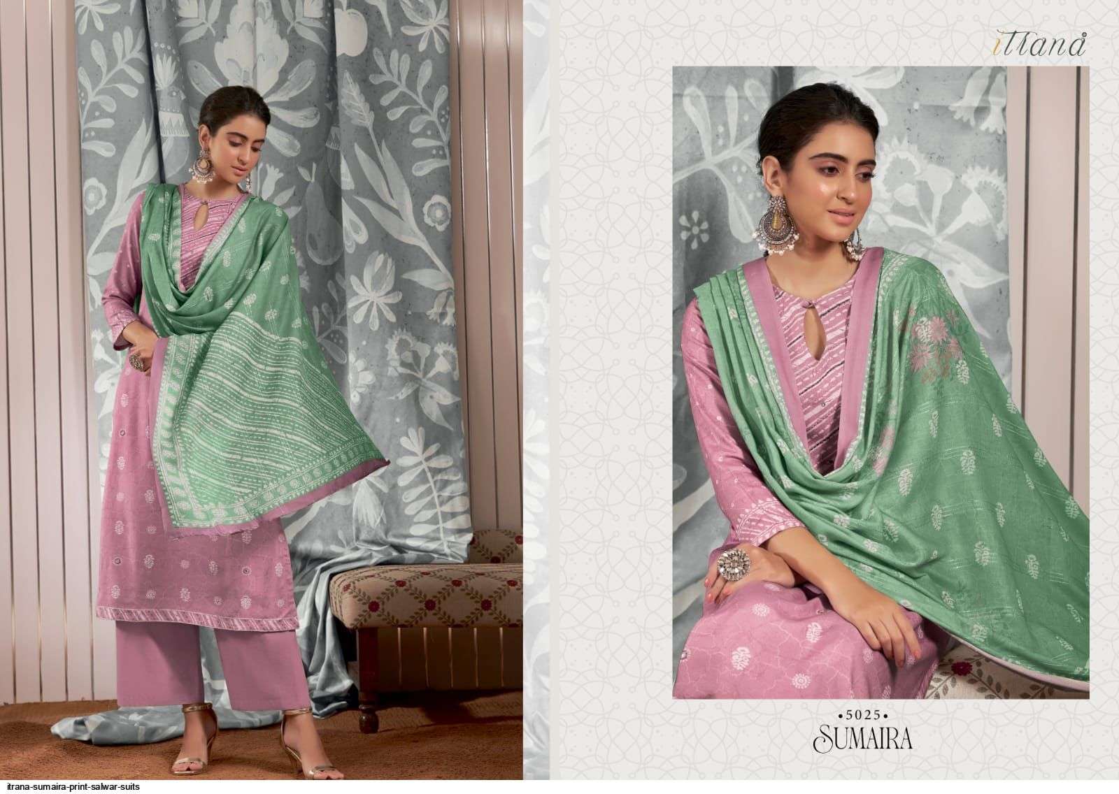 SUMAIRA BY ITRANA BEAUTIFUL SUITS COLORFUL STYLISH FANCY CASUAL WEAR & ETHNIC WEAR STAPLE TWILL DIGITAL PRINT DRESSES AT WHOLESALE PRICE
