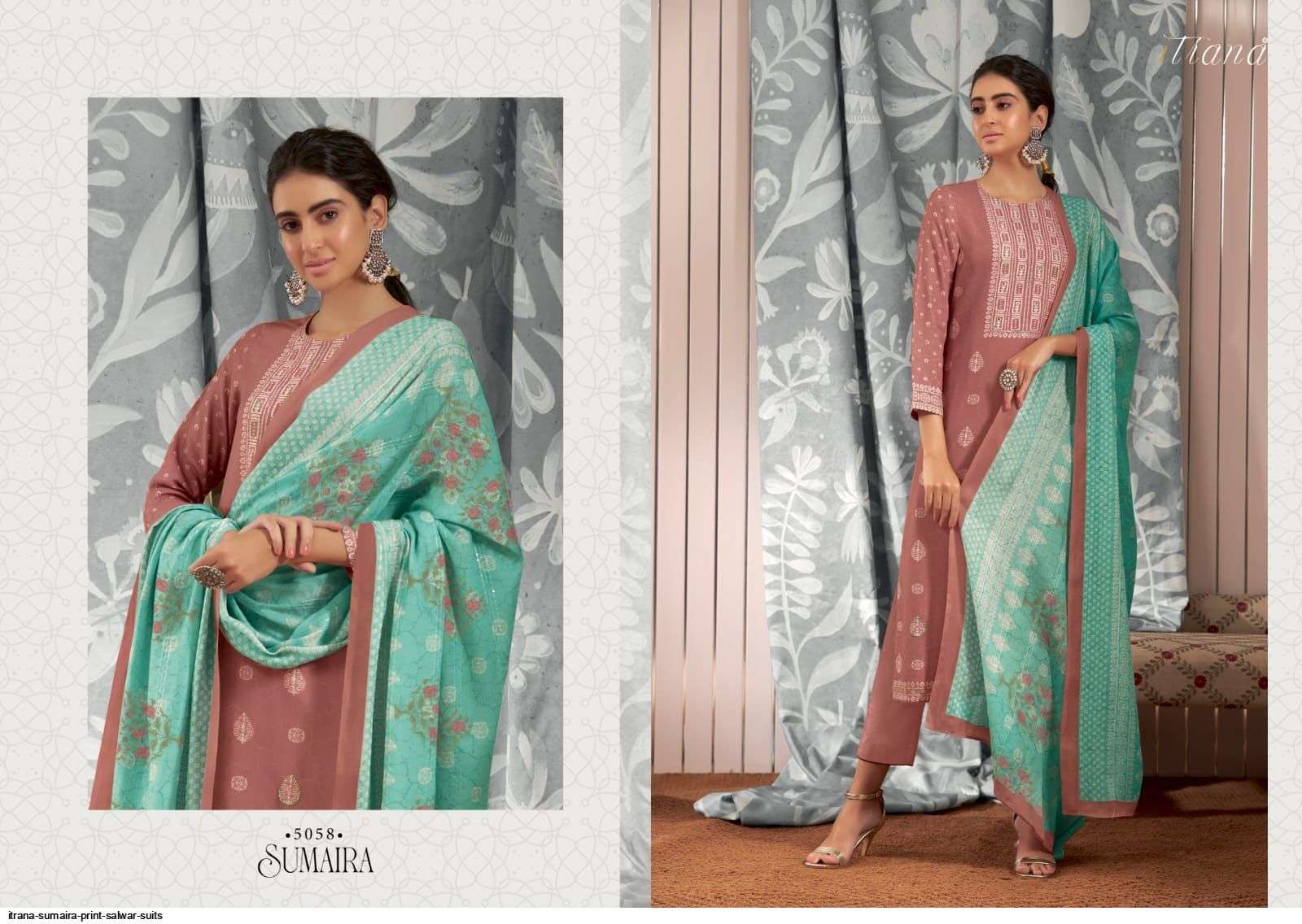 SUMAIRA BY ITRANA BEAUTIFUL SUITS COLORFUL STYLISH FANCY CASUAL WEAR & ETHNIC WEAR STAPLE TWILL DIGITAL PRINT DRESSES AT WHOLESALE PRICE