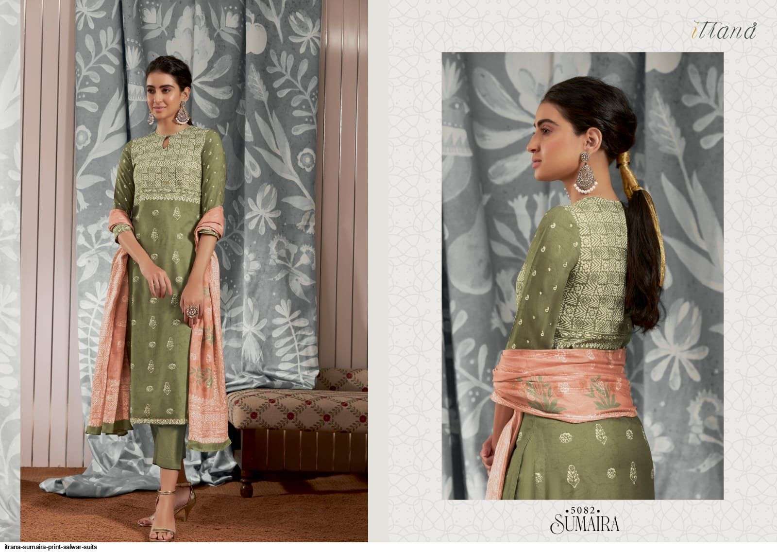 SUMAIRA BY ITRANA BEAUTIFUL SUITS COLORFUL STYLISH FANCY CASUAL WEAR & ETHNIC WEAR STAPLE TWILL DIGITAL PRINT DRESSES AT WHOLESALE PRICE