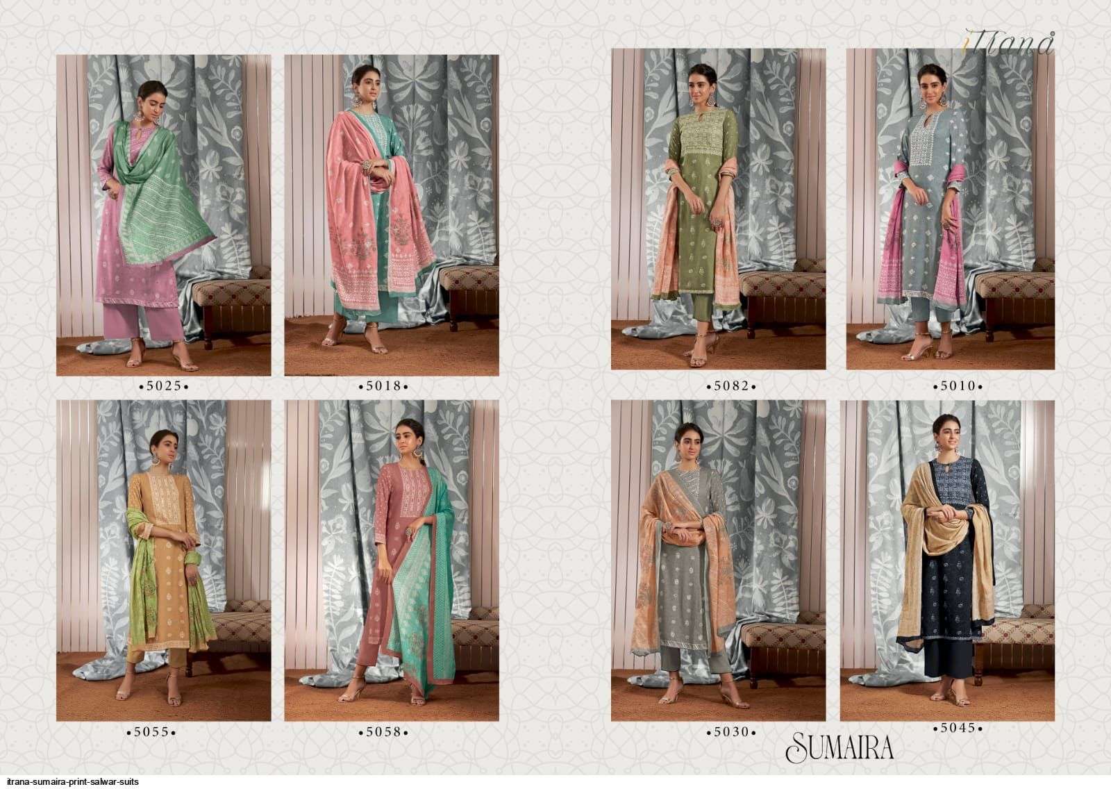 SUMAIRA BY ITRANA BEAUTIFUL SUITS COLORFUL STYLISH FANCY CASUAL WEAR & ETHNIC WEAR STAPLE TWILL DIGITAL PRINT DRESSES AT WHOLESALE PRICE