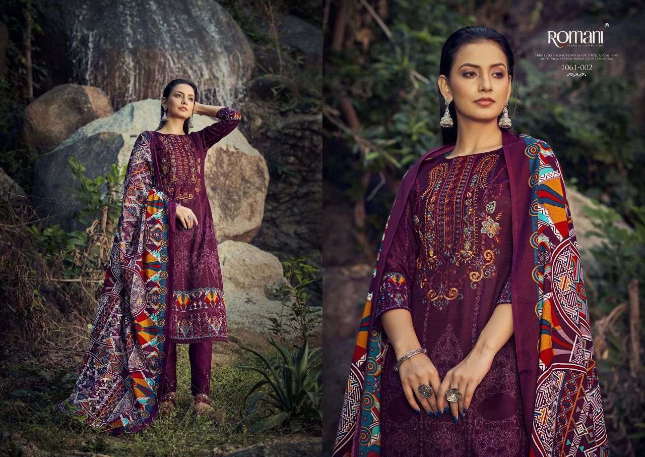 Maria B By Romani 1061-001 To 1061-010 Series Designer Festive Suits Beautiful Stylish Fancy Colorful Winter Wear & Ethnic Wear Collection Pure Pashmina Dresses At Wholesale Price