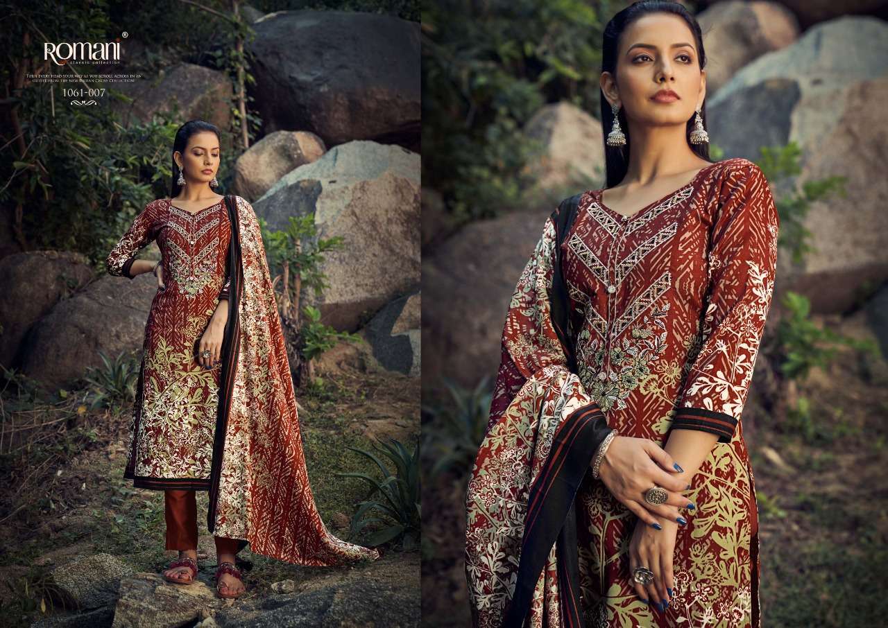 Maria B By Romani 1061-001 To 1061-010 Series Designer Festive Suits Beautiful Stylish Fancy Colorful Winter Wear & Ethnic Wear Collection Pure Pashmina Dresses At Wholesale Price
