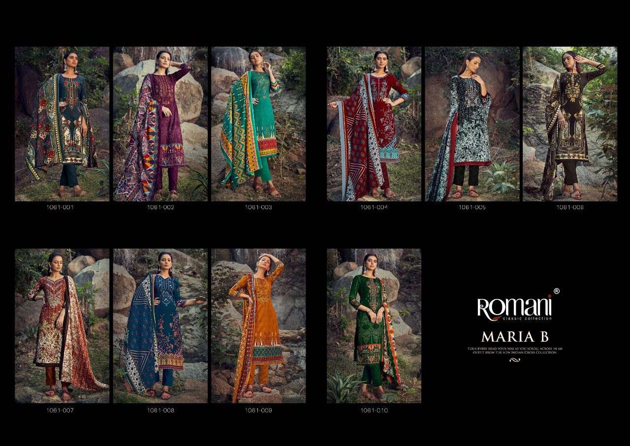 Maria B By Romani 1061-001 To 1061-010 Series Designer Festive Suits Beautiful Stylish Fancy Colorful Winter Wear & Ethnic Wear Collection Pure Pashmina Dresses At Wholesale Price