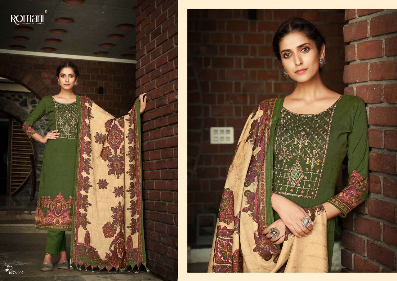 Gulmarg By Romani 1052-001 To 1052-010 Series Beautiful Festive Suits Stylish Fancy Colorful Casual Wear & Ethnic Wear Pure Pashmina Print Dresses At Wholesale Price
