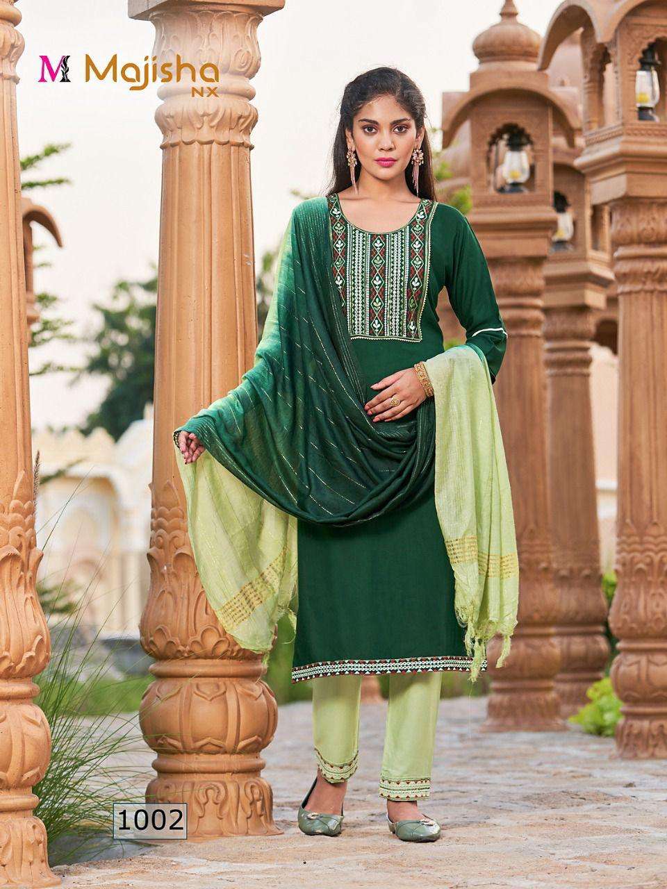 GOLMAAL BY MAJISHA NX 1001 TO 1008 SERIES BEAUTIFUL SUITS COLORFUL STYLISH FANCY CASUAL WEAR & ETHNIC WEAR RAYON SLUB EMBROIDERY DRESSES AT WHOLESALE PRICE