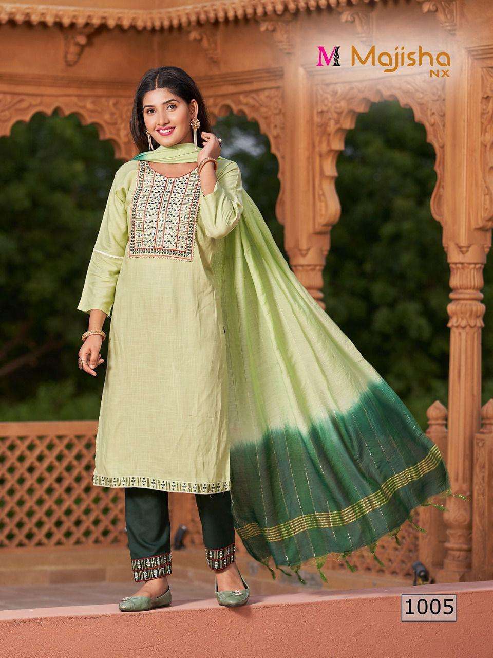 GOLMAAL BY MAJISHA NX 1001 TO 1008 SERIES BEAUTIFUL SUITS COLORFUL STYLISH FANCY CASUAL WEAR & ETHNIC WEAR RAYON SLUB EMBROIDERY DRESSES AT WHOLESALE PRICE