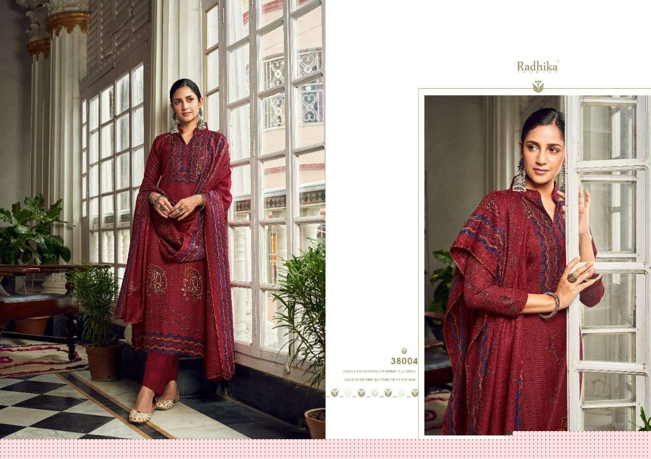 SONA BY SUMYRA 38001 TO 38008 SERIES BEAUTIFUL SUITS COLORFUL STYLISH FANCY CASUAL WEAR & ETHNIC WEAR PURE PASHMINA PRINT WITH WORK DRESSES AT WHOLESALE PRICE