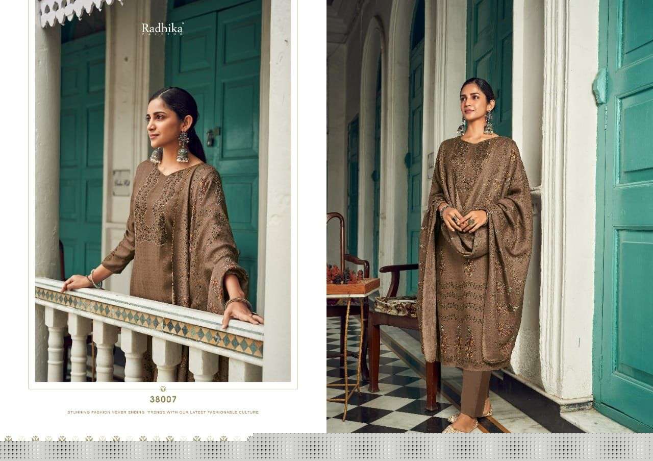 SONA BY SUMYRA 38001 TO 38008 SERIES BEAUTIFUL SUITS COLORFUL STYLISH FANCY CASUAL WEAR & ETHNIC WEAR PURE PASHMINA PRINT WITH WORK DRESSES AT WHOLESALE PRICE